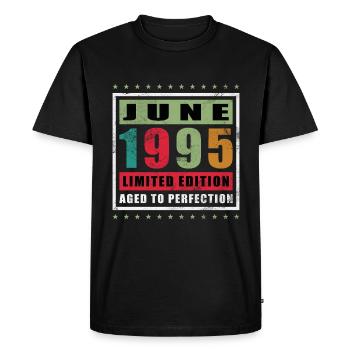 Birthday June 1995 June 1995 June 1995 - Men's Premium Organic T-Shirt - black - Front - Nico (187cm)