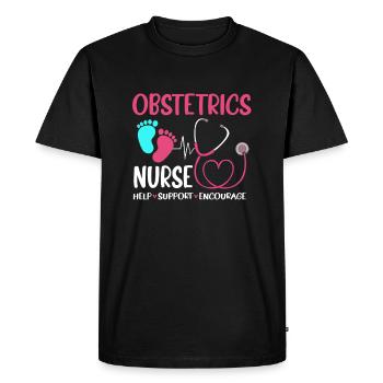 Obstétrique obstétrique sage-femme - T-shirt Premium bio Homme - noir - Devant - Nico (187cm)