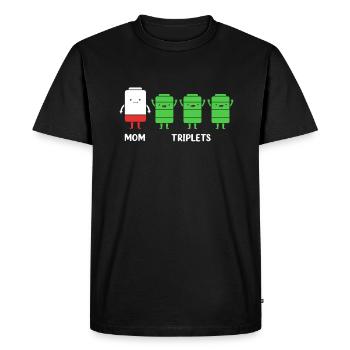 Maman triplée Maman - T-shirt Premium bio Homme - noir - Devant - Nico (187cm)