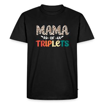Maman triplée Maman - T-shirt Premium bio Homme - noir - Devant - Nico (187cm)