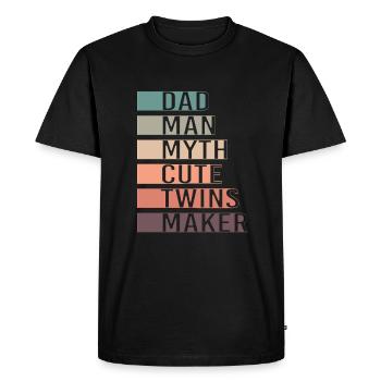Zwilling Papa Zwillinge Vater - Männer Premium Bio T-Shirt - Schwarz - Vorne - Nico (187cm)