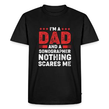 Ultrason - T-shirt Premium bio Homme - noir - Devant - Nico (187cm)