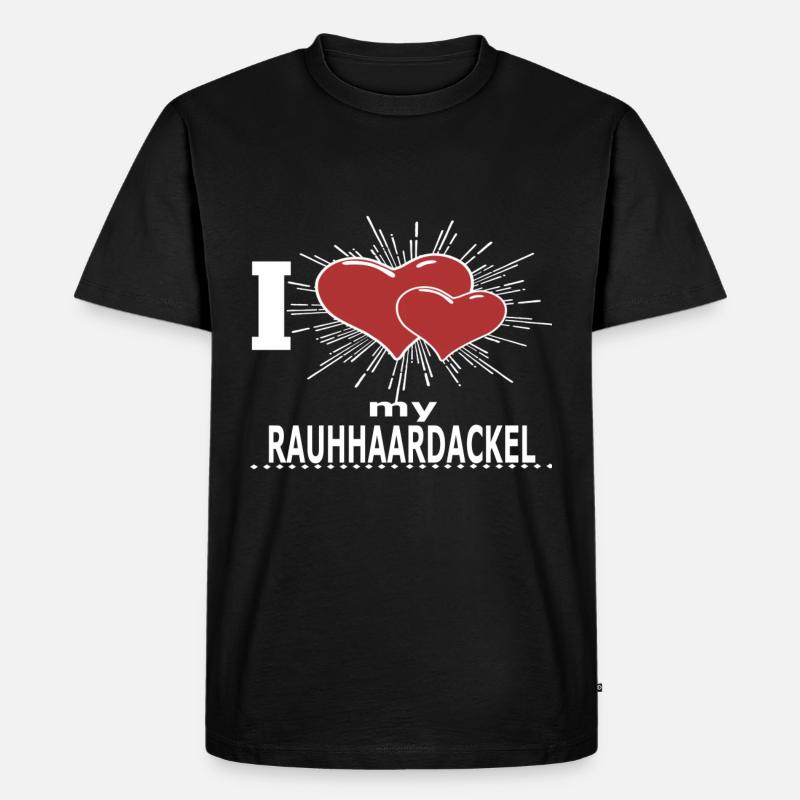 RAUHHAARDACKEL - Männer Premium Bio T-Shirt - Schwarz