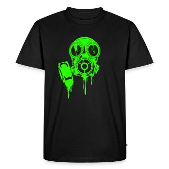 Masque à gaz masque néon masque d'horreur effrayant t-shirt - T-shirt Premium bio Homme - noir - Devant - Nico (187cm)