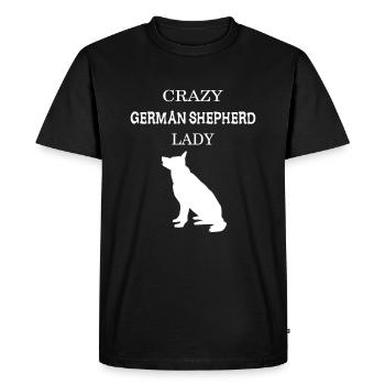 Crazy German Shepherd lady - Men's Premium Organic T-Shirt - black - Front - Nico (187cm)