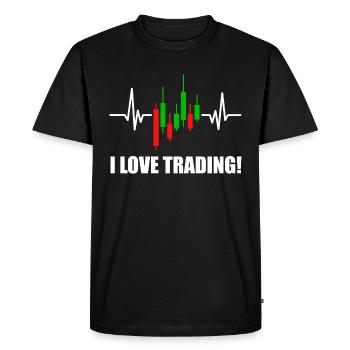 J’adore trader le graphique de battement de cœur pour Day Trader - T-shirt Premium bio Homme - noir - Devant - Nico (187cm)