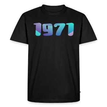 Cadeau Anniversaire 1971 Millésime 1971 Rétro 1971 - T-shirt Premium bio Homme - noir - Devant - Nico (187cm)