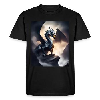 dragon de l’ombre sombre - T-shirt Premium bio Homme - noir - Devant - Nico (187cm)