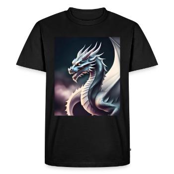 Silhouette de dragon - T-shirt Premium bio Homme - noir - Devant - Nico (187cm)