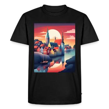 La ville du Danemark - T-shirt Premium bio Homme - noir - Devant - Nico (187cm)