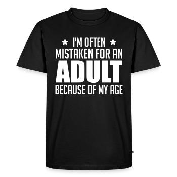 I am often mistaken for a young adult - Men's Premium Organic T-Shirt - black - Front - Nico (187cm)