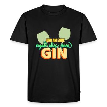 And in the end everything turned out to be a gin! gift idea - Men's Premium Organic T-Shirt - black - Front - Nico (187cm)