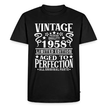 Retro Vintage 1958 Birthday 65 Years Born in 1958 - Men's Premium Organic T-Shirt - black - Front - Nico (187cm)