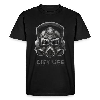 Cyberpunk Steampunk Gas Mask - Cyber - Helmet - Men's Premium Organic T-Shirt - black - Front - Nico (187cm)