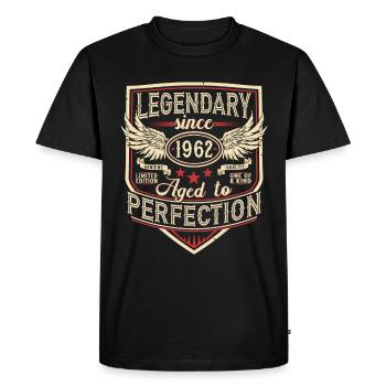 Légendaire depuis 1962 vintage vintage anniversaire - T-shirt Premium bio Homme - noir - Devant - Nico (187cm)