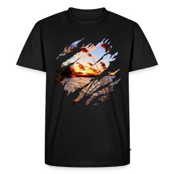 MER BALTIQUE COUCHER DE SOLEIL - T-shirt Premium bio Homme - noir - Devant - Nico (187cm)