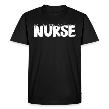 Texte Glace Costume De Noël Infirmière - T-shirt Premium bio Homme - noir - Devant - Nico (187cm)