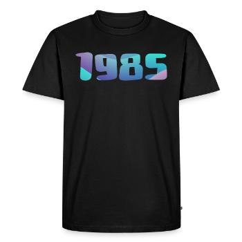 Cadeau Anniversaire 1985 Millésime 1985 Rétro 1985 - T-shirt Premium bio Homme - noir - Devant - Nico (187cm)