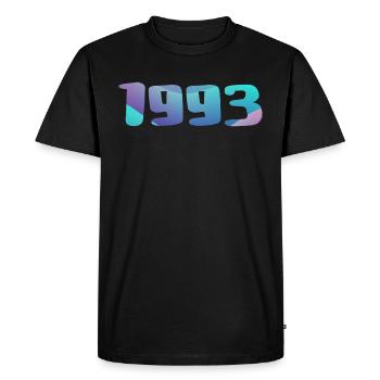 Cadeau Anniversaire 1993 Millésime 1993 Rétro 1993 - T-shirt Premium bio Homme - noir - Devant - Nico (187cm)
