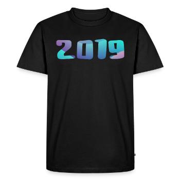 Birthday Gift 2019 Vintage 2019 Retro 2019 - Men's Premium Organic T-Shirt - black - Front - Nico (187cm)