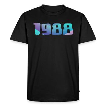 Cadeau Anniversaire 1988 Millésime 1988 Rétro 1988 - T-shirt Premium bio Homme - noir - Devant - Nico (187cm)