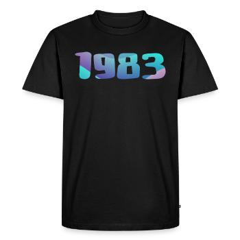 Cadeau Anniversaire 1983 Millésime 1983 Rétro 1983 - T-shirt Premium bio Homme - noir - Devant - Nico (187cm)
