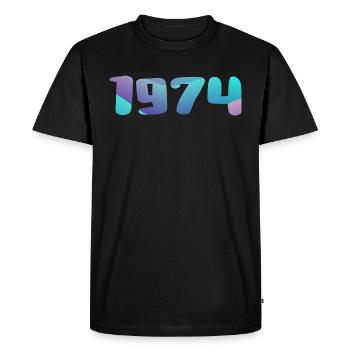 Cadeau Anniversaire 1974 Millésime 1974 Rétro 1974 - T-shirt Premium bio Homme - noir - Devant - Nico (187cm)