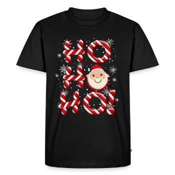 HO HO HO Christmas theme - Men's Premium Organic T-Shirt - black - Front - Nico (187cm)