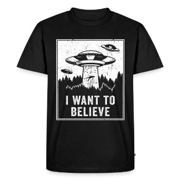 Alien UFO Area 51 Rétro drôle de cadeau de Roswell - T-shirt Premium bio Homme - noir - Devant - Nico (187cm)