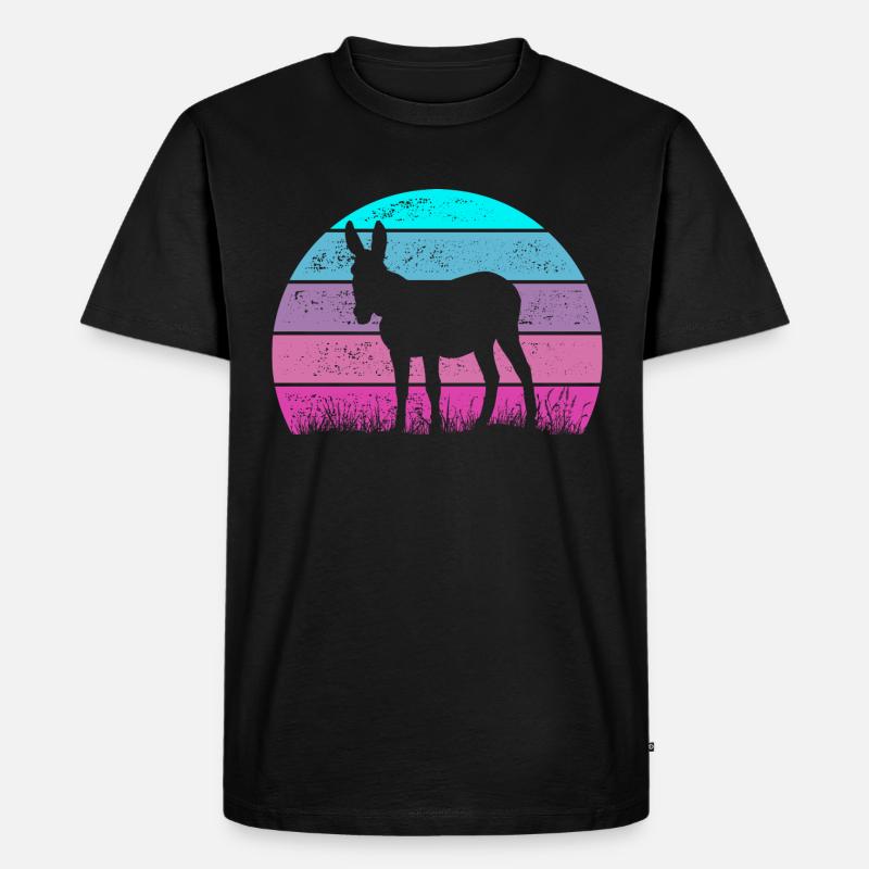 Esel Maultier - Männer Premium Bio T-Shirt - Schwarz