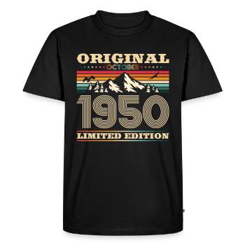73. Geburtstag Original Oktober Jahrgang 1950 - Männer Premium Bio T-Shirt - Schwarz - Vorne - Nico (187cm)