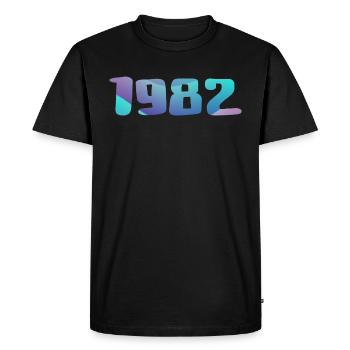 Cadeau Anniversaire 1982 Millésime 1982 Rétro 1982 - T-shirt Premium bio Homme - noir - Devant - Nico (187cm)
