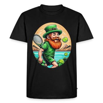 Saint-Patrick Shamrock Tennis - T-shirt Premium bio Homme - noir - Devant - Nico (187cm)