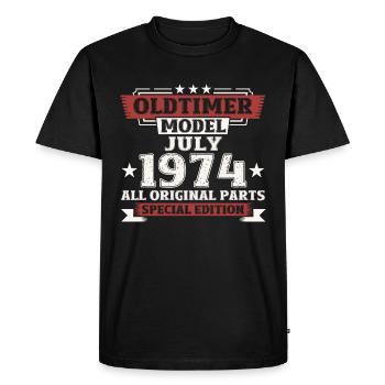 50th Birthday Classic Car July 1974 Vintage 1974 - Men's Premium Organic T-Shirt - black - Front - Nico (187cm)