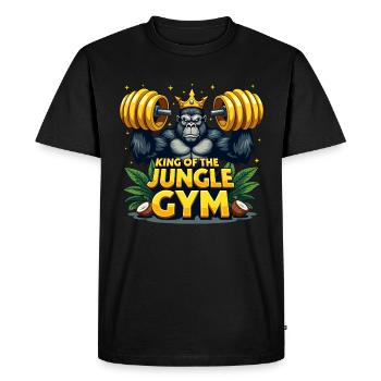 King of the Jungle Gym - Gorilla Design - Men's Premium Organic T-Shirt - black - Front - Nico (187cm)