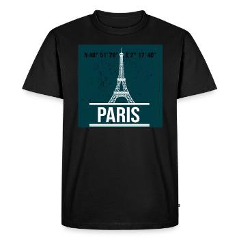 Tour eiffel paris - T-shirt Premium bio Homme - noir - Devant - Nico (187cm)