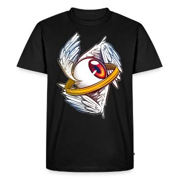 Angel print - Men's Premium Organic T-Shirt - black - Front - Nico (187cm)
