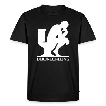 Downloading - The Thinking Man on the Silent Or - Men's Premium Organic T-Shirt - black - Front - Nico (187cm)