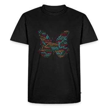 Tee graphique papillon avec conception de motifs de mots. - T-shirt Premium bio Homme - noir - Devant - Nico (187cm)