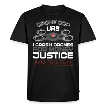 Drone, Drones, Police, Drone Pilot, Policeman - Men's Premium Organic T-Shirt - black - Front - Nico (187cm)