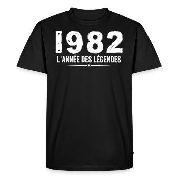 1982 Year of the Legends - 1982 Anniversary Gift - Men's Premium Organic T-Shirt - black - Front - Nico (187cm)