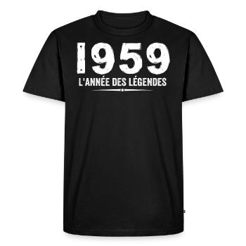 1959 année des legéndes - Cadeau Anniversaire 1959 - T-shirt Premium bio Homme - noir - Devant - Nico (187cm)