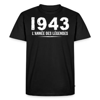 1943 Year of the Legends - 1943 Anniversary Gift - Men's Premium Organic T-Shirt - black - Front - Nico (187cm)