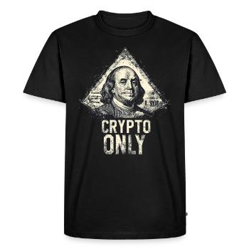 Crypto uniquement Benjamin Franklin Hoddl - T-shirt Premium bio Homme - noir - Devant - Nico (187cm)