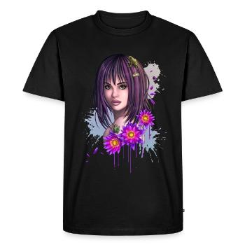 Frog Girl Face - Men's Premium Organic T-Shirt - black - Front - Nico (187cm)