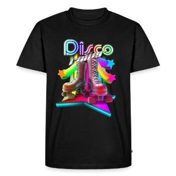 Disco rouleau 3D - T-shirt Premium bio Homme - noir - Devant - Nico (187cm)