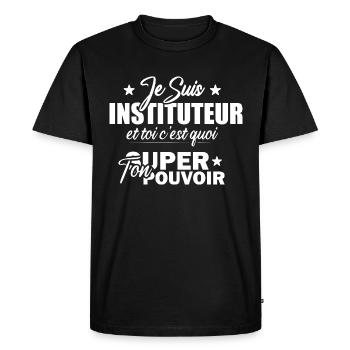 Instituteur / Professeur école cadeau enseignant - T-shirt Premium bio Homme - noir - Devant - Nico (187cm)
