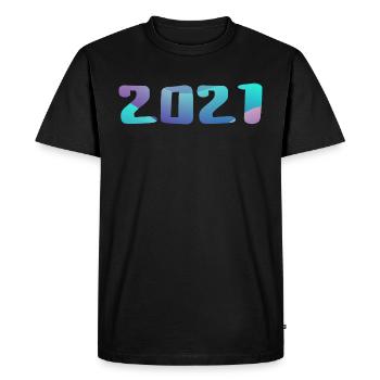 Cadeau Anniversaire 2021 Millésime 2021 Rétro 2021 - T-shirt Premium bio Homme - noir - Devant - Nico (187cm)