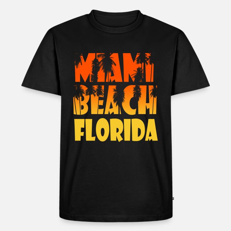 Miami Beach - Männer Premium Bio T-Shirt - Schwarz