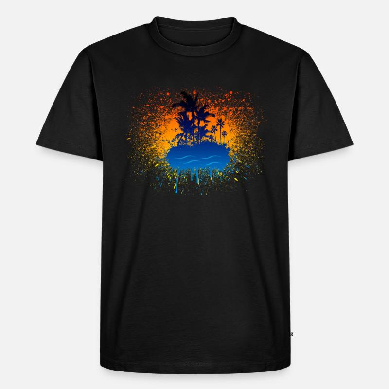 Graffiti-Insel - Männer Premium Bio T-Shirt - Schwarz